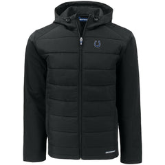 Indianapolis Colts Cutter & Buck Evoke PrimaLoft Hybrid Eco Softshell Recycled Full-Zip Hooded Jacket - Black - NFL