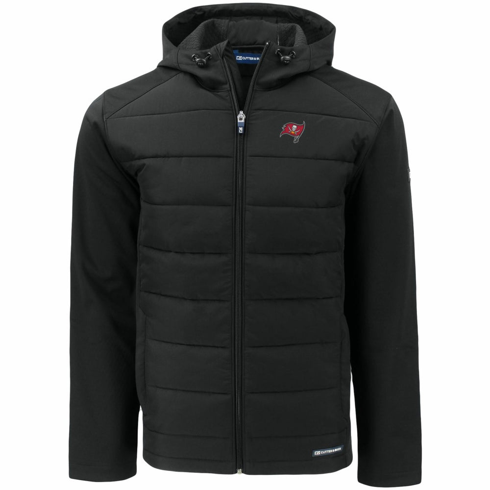 Tampa Bay Buccaneers Cutter & Buck Evoke PrimaLoft Hybrid Eco Softshell Recycled Full-Zip Hooded Jacket - Black - NFL