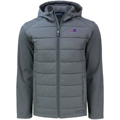 Buffalo Bills Cutter & Buck Evoke PrimaLoft Hybrid Eco Softshell Recycled Full-Zip Hooded Jacket - Gray - NFL