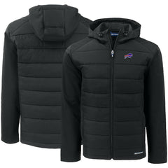Buffalo Bills Cutter & Buck Evoke PrimaLoft Hybrid Eco Softshell Recycled Full-Zip Hooded Jacket - Black - NFL