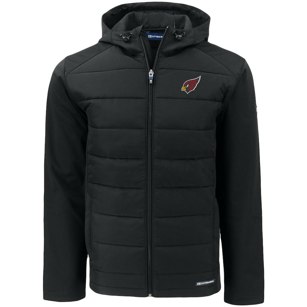 Arizona Cardinals Cutter & Buck Evoke PrimaLoft Hybrid Eco Softshell Recycled Full-Zip Hooded Jacket - Black - NFL