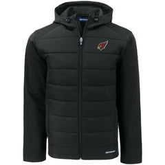 Arizona Cardinals Cutter & Buck Evoke PrimaLoft Hybrid Eco Softshell Recycled Full-Zip Hooded Jacket - Black - NFL