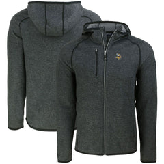 Minnesota Vikings Cutter & Buck Mainsail Full-Zip Hooded Jacket - Heather Charcoal - NFL