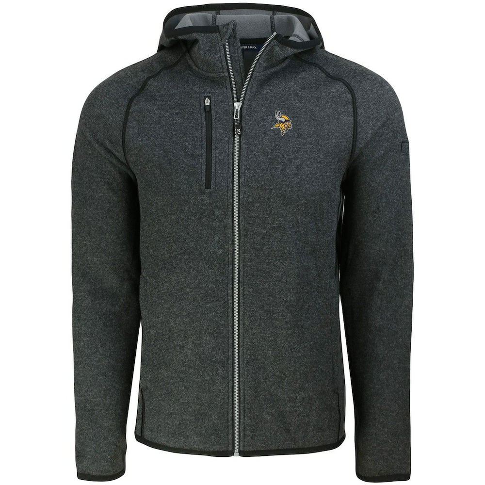 Minnesota Vikings Cutter & Buck Mainsail Full-Zip Hooded Jacket - Heather Charcoal - NFL