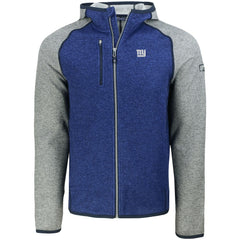 New York Giants Cutter & Buck Mainsail Full-Zip Hooded Jacket - Heather Royal - NFL