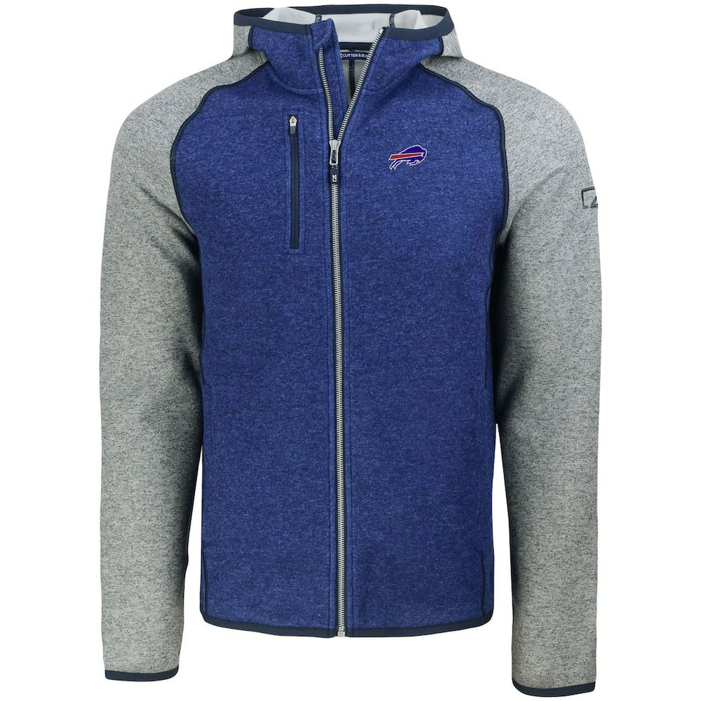 Buffalo Bills Cutter & Buck Mainsail Full-Zip Hooded Jacket - Heather Royal - NFL