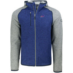 Buffalo Bills Cutter & Buck Mainsail Full-Zip Hooded Jacket - Heather Royal - NFL
