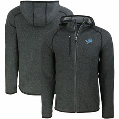 Detroit Lions Cutter & Buck Mainsail Full-Zip Hooded Jacket - Heather Charcoal - NFL