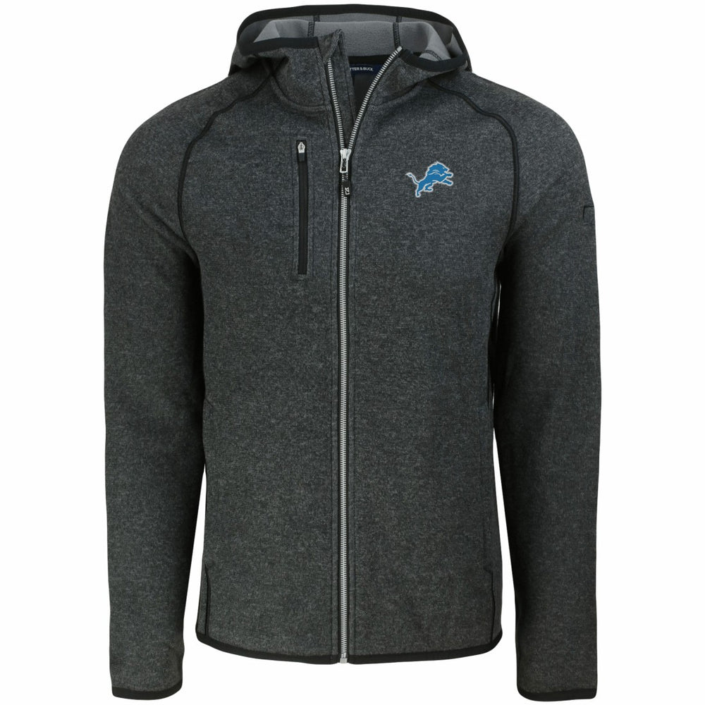 Detroit Lions Cutter & Buck Mainsail Full-Zip Hooded Jacket - Heather Charcoal - NFL