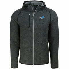 Detroit Lions Cutter & Buck Mainsail Full-Zip Hooded Jacket - Heather Charcoal - NFL
