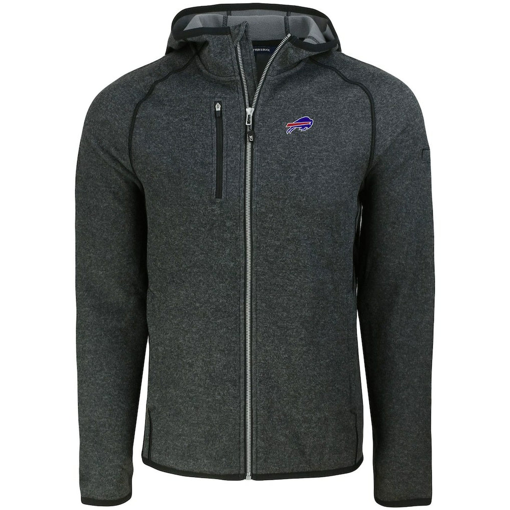 Buffalo Bills Cutter & Buck Mainsail Full-Zip Hooded Jacket - Heather Charcoal - NFL