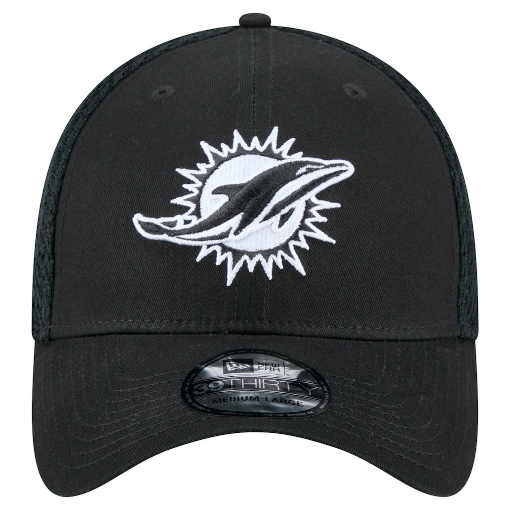 New Era Miami Dolphins Black Main Neo 39THIRTY Flex Hat - NFL