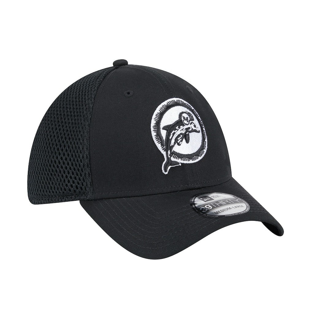 New Era Miami Dolphins Black Main Neo 39THIRTY Flex Hat - NFL