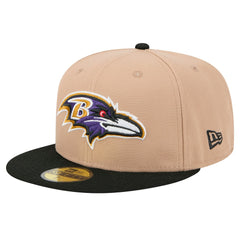 Baltimore Ravens New Era Logo Main 59FIFTY Fitted Hat - Tan - NFL