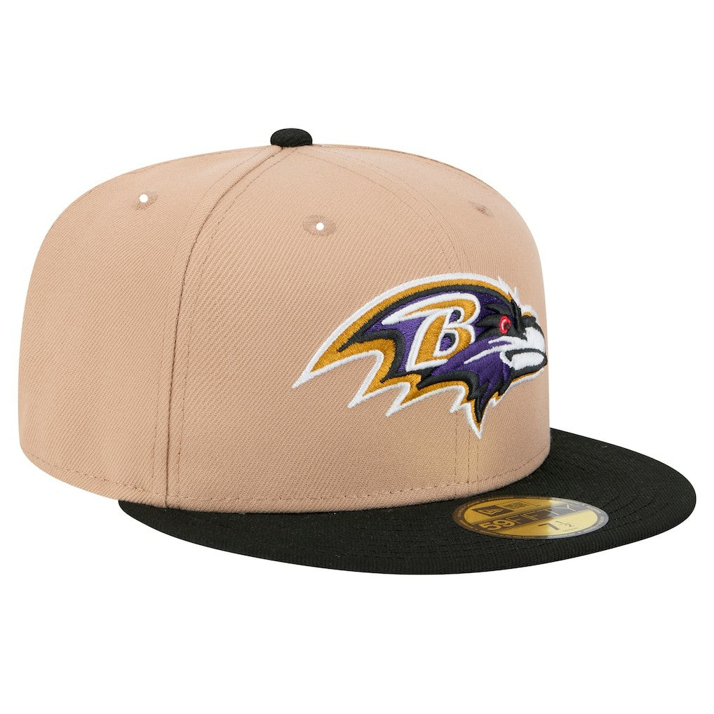Baltimore Ravens New Era Logo Main 59FIFTY Fitted Hat - Tan - NFL