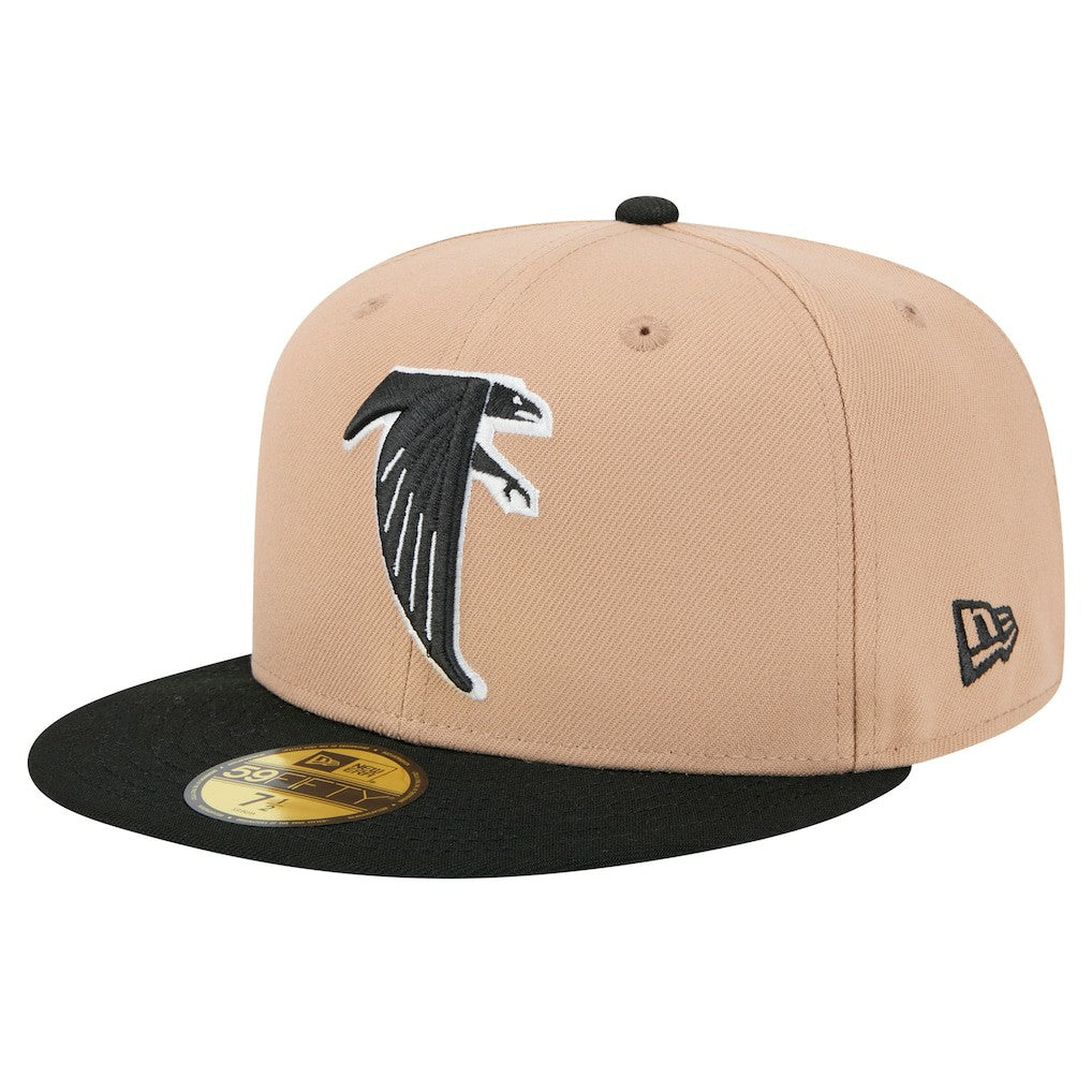 Atlanta Falcons New Era Throwback Logo Main 59FIFTY Fitted Hat - Tan - NFL