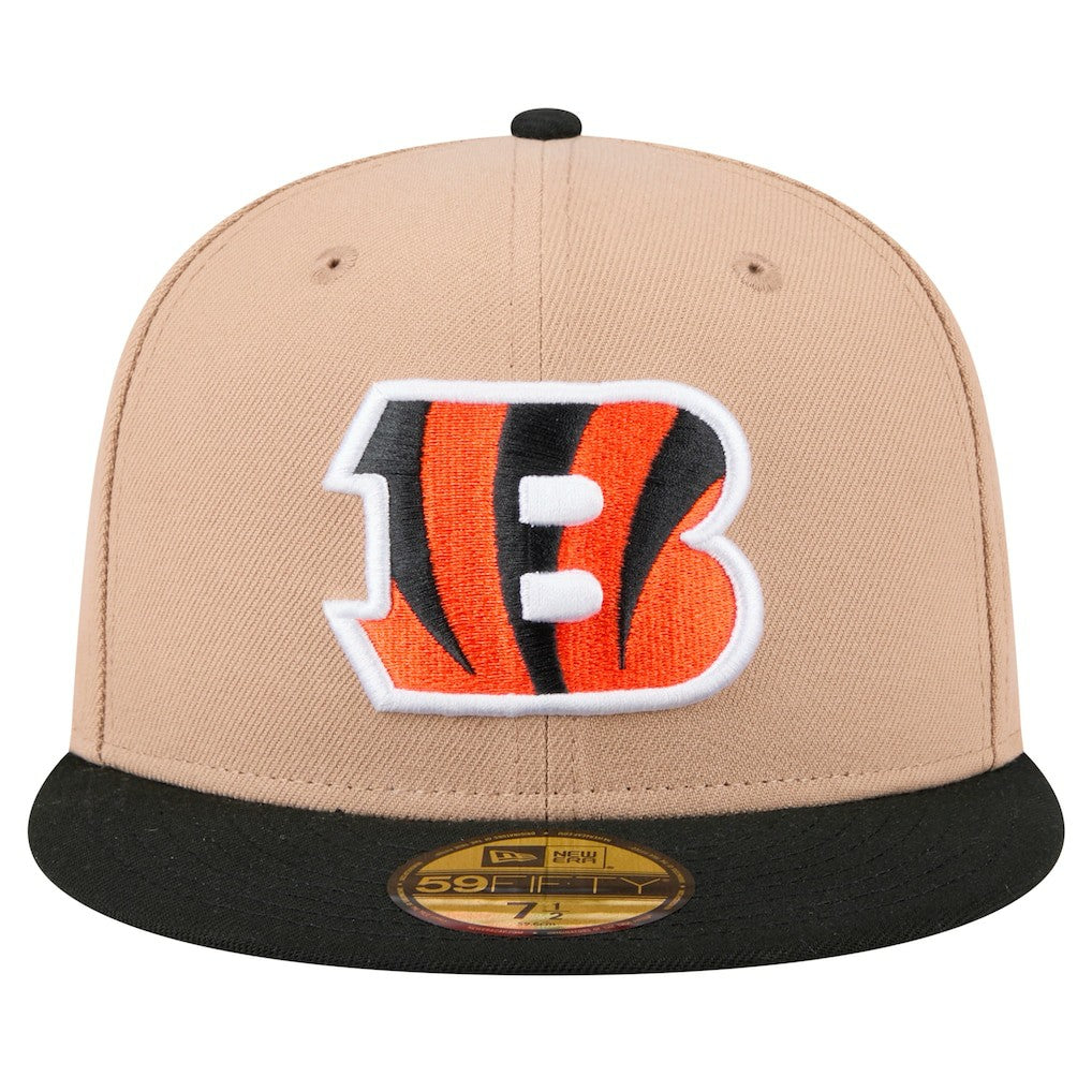Cincinnati Bengals New Era Logo Main 59FIFTY Fitted Hat - Tan - NFL