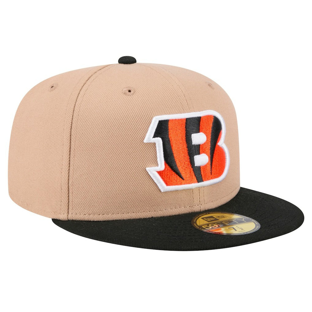 Cincinnati Bengals New Era Logo Main 59FIFTY Fitted Hat - Tan - NFL