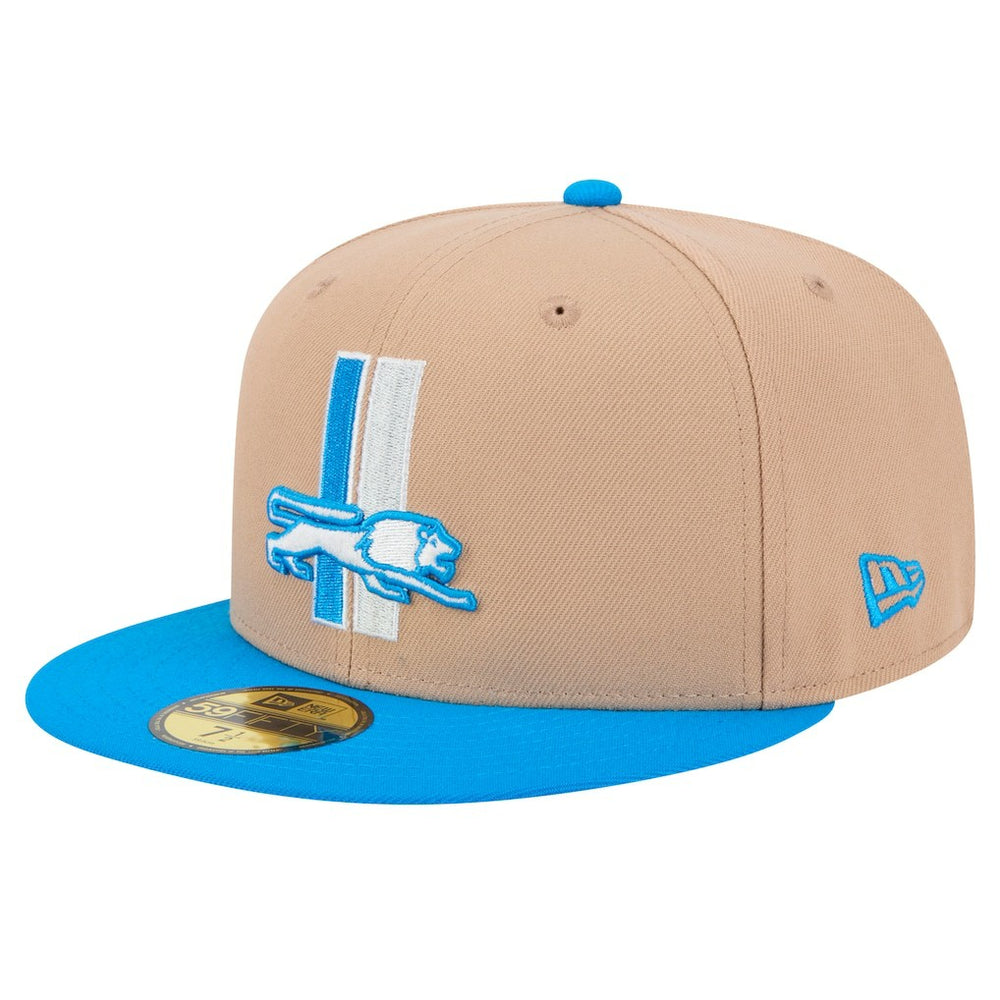 Detroit Lions New Era Throwback Logo Main 59FIFTY Fitted Hat - Tan - NFL