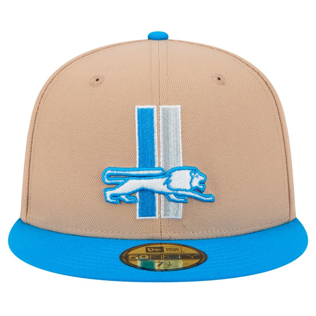 Detroit Lions New Era Throwback Logo Main 59FIFTY Fitted Hat - Tan - NFL