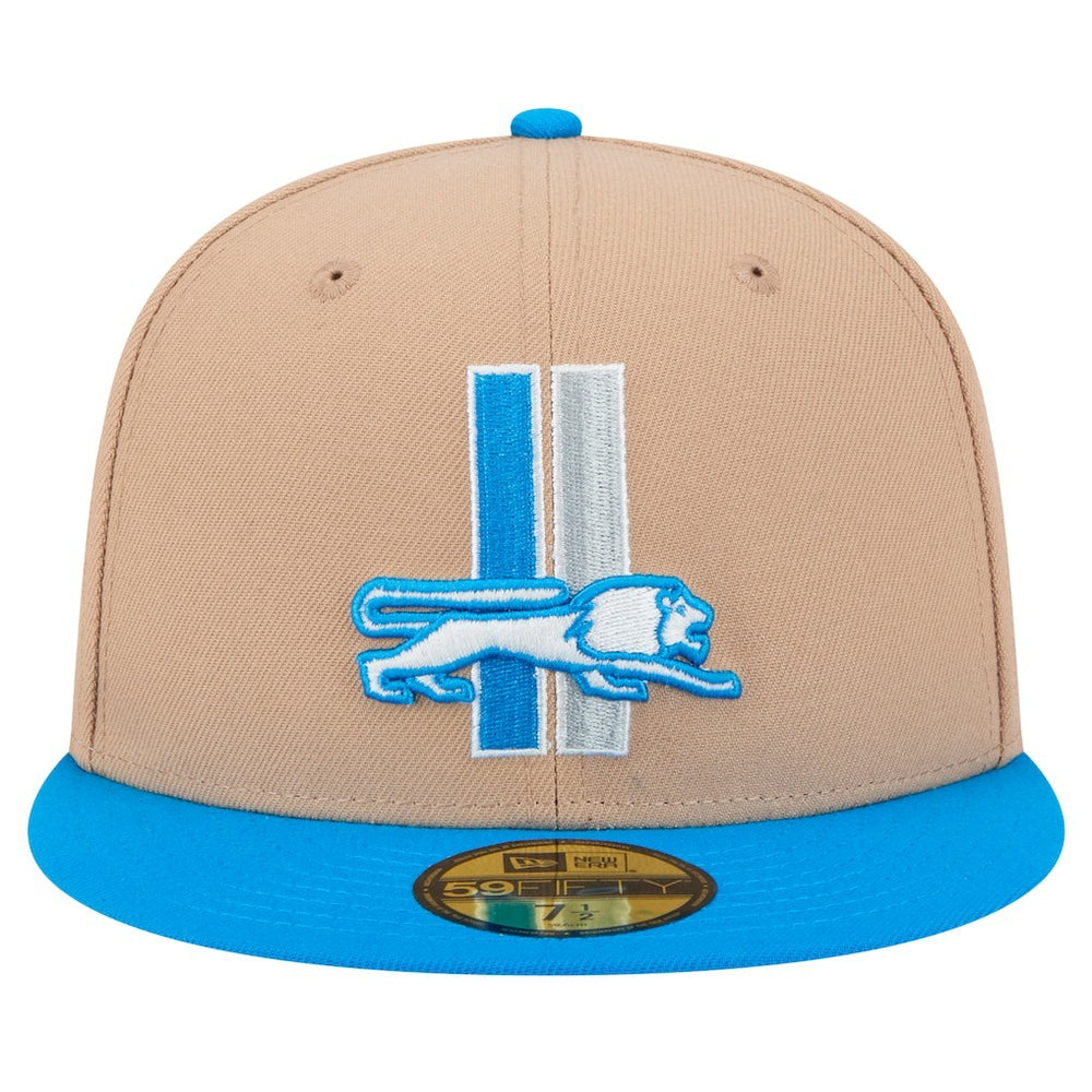 Detroit Lions New Era Throwback Logo Main 59FIFTY Fitted Hat - Tan - NFL