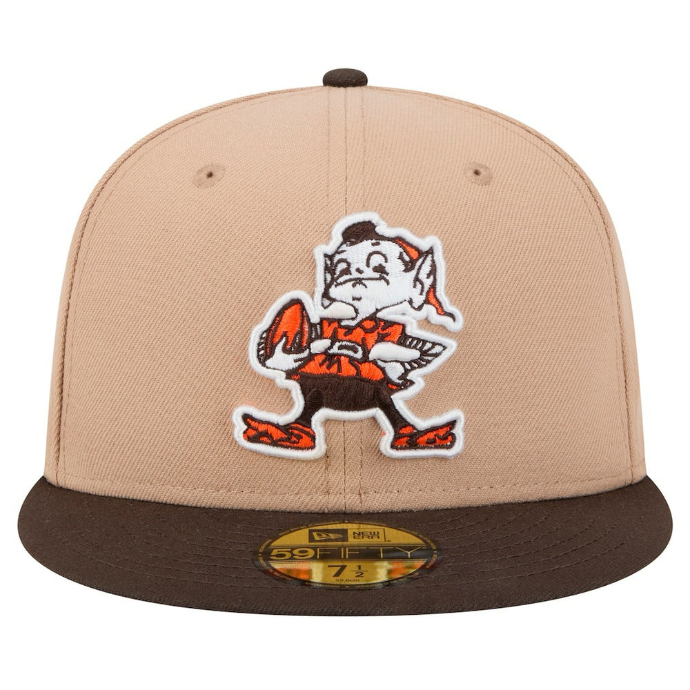 Cleveland Browns New Era Throwback Logo Main 59FIFTY Fitted Hat - Tan - NFL