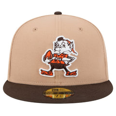 Cleveland Browns New Era Throwback Logo Main 59FIFTY Fitted Hat - Tan - NFL