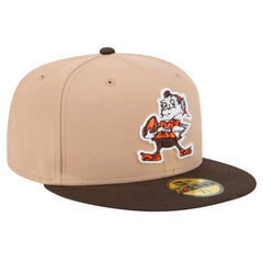 Cleveland Browns New Era Throwback Logo Main 59FIFTY Fitted Hat - Tan - NFL
