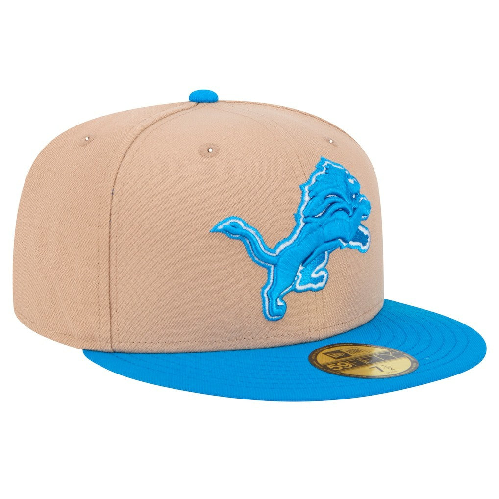 Detroit Lions New Era Logo Main 59FIFTY Fitted Hat - Tan - NFL