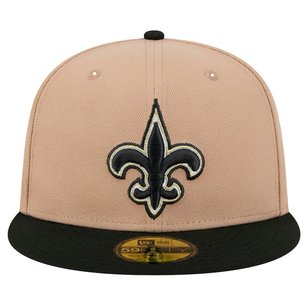 New Orleans Saints New Era Logo Main 59FIFTY Fitted Hat - Tan - NFL