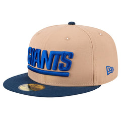 New York Giants New Era Wordmark Logo Main 59FIFTY Fitted Hat - Tan - NFL