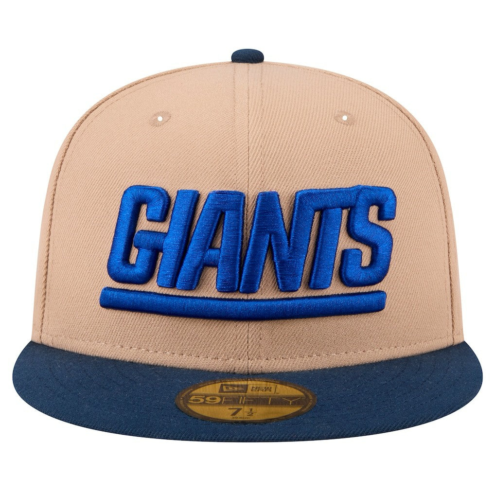 New York Giants New Era Wordmark Logo Main 59FIFTY Fitted Hat - Tan - NFL