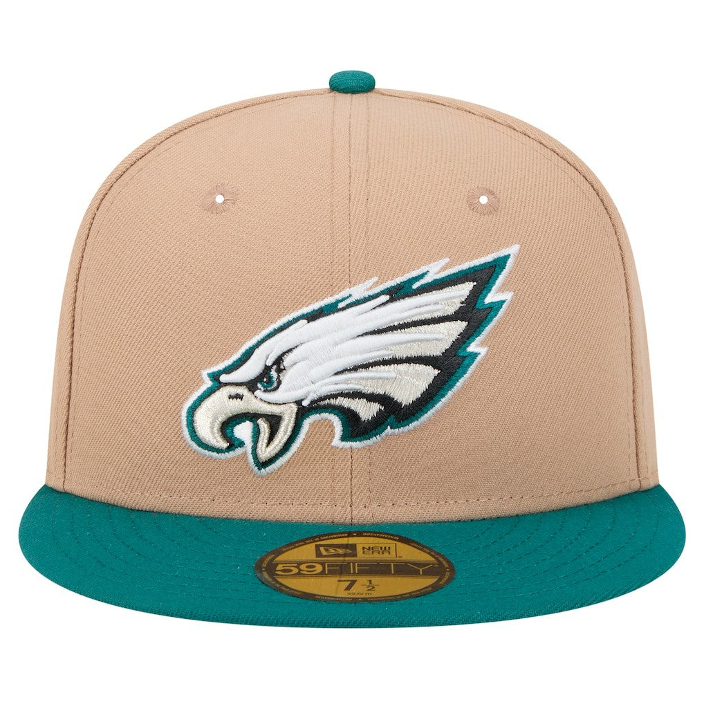 Philadelphia Eagles New Era Logo Main 59FIFTY Fitted Hat - Tan - NFL