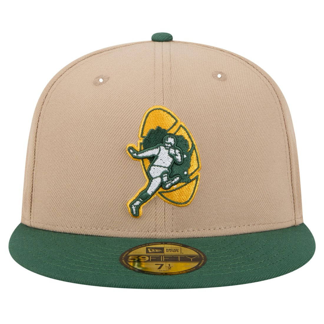 Green Bay Packers New Era Throwback Logo Main 59FIFTY Fitted Hat - Tan - NFL