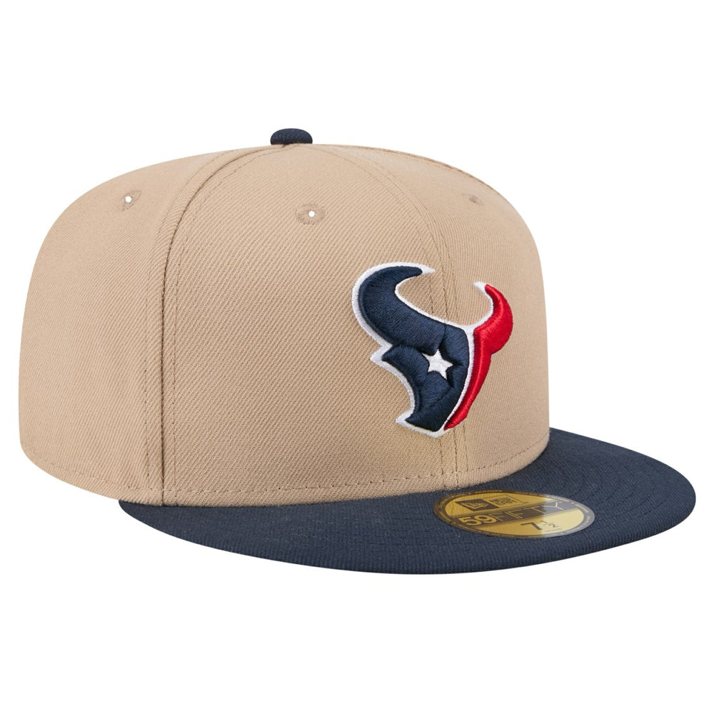 Houston Texans New Era Logo Main 59FIFTY Fitted Hat - Tan - NFL