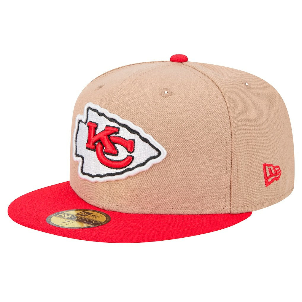 Kansas City Chiefs New Era Logo Main 59FIFTY Fitted Hat - Tan - NFL
