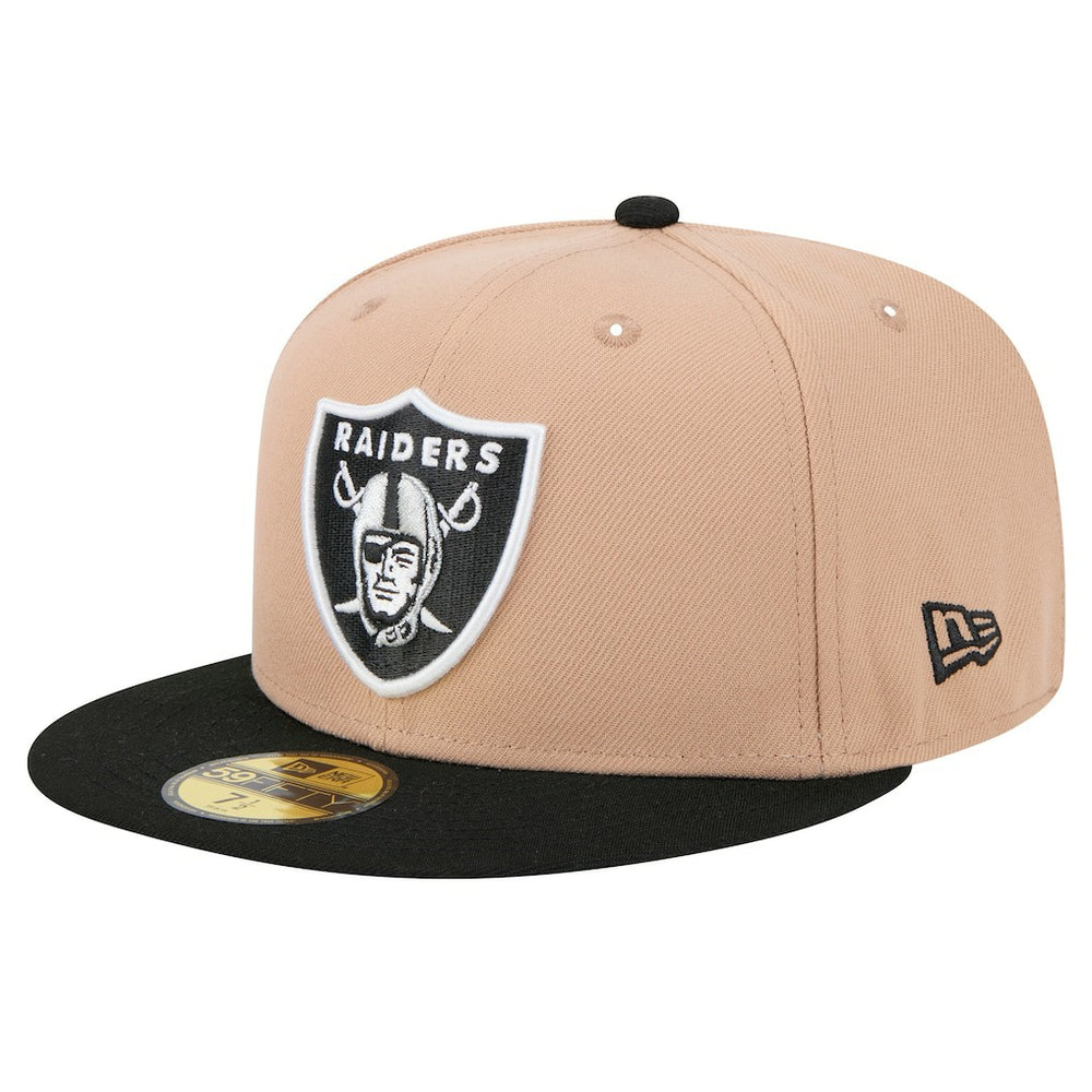Las Vegas Raiders New Era Logo Main 59FIFTY Fitted Hat - Tan - NFL