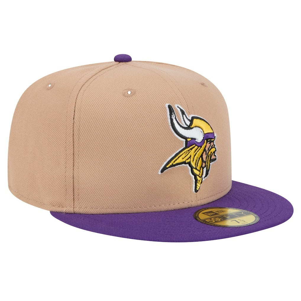 Minnesota Vikings New Era Logo Main 59FIFTY Fitted Hat - Tan - NFL