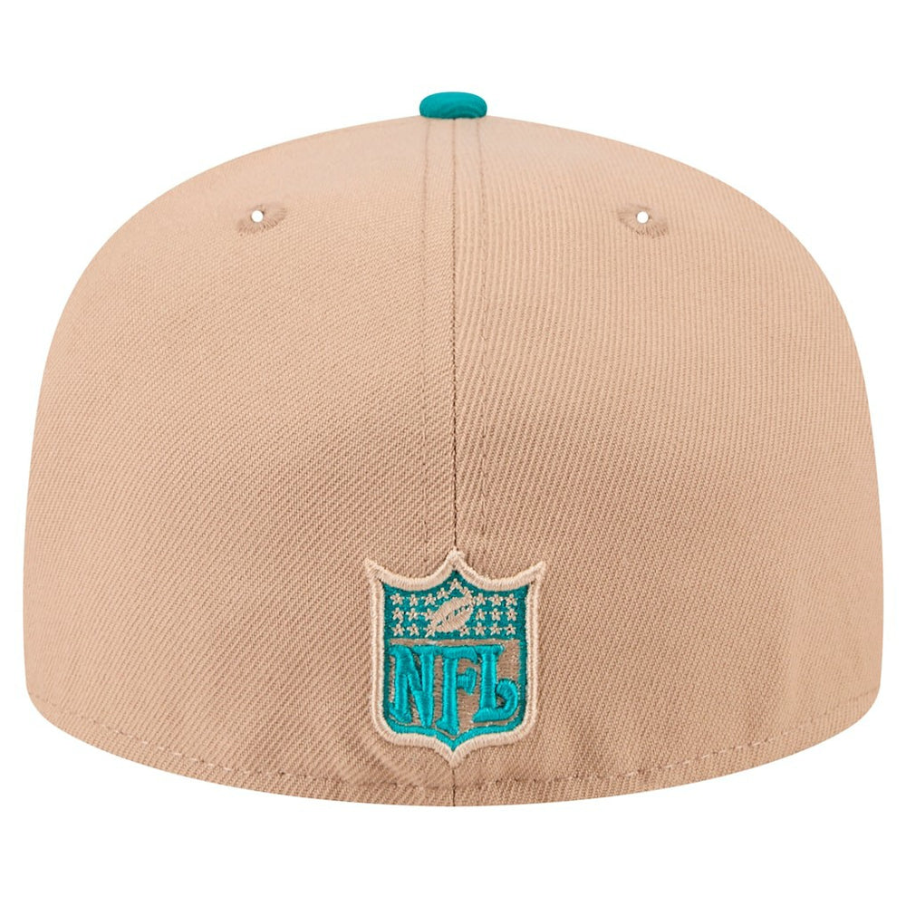 Miami Dolphins New Era Throwback Logo Main 59FIFTY Fitted Hat - Tan - NFL