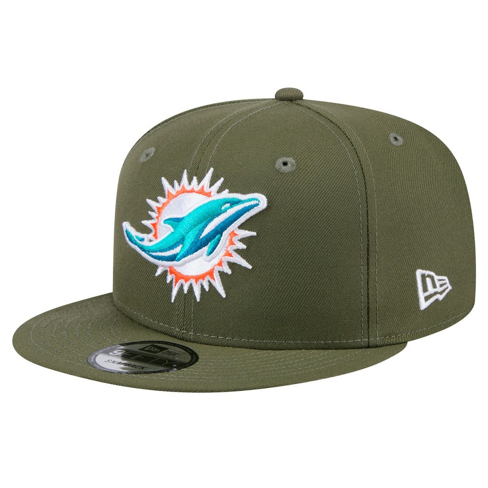 Miami Dolphins New Era Main 9FIFTY Snapback Hat - Olive - NFL