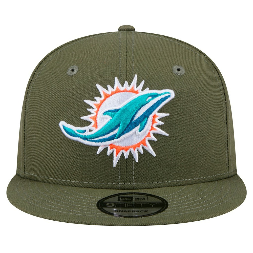 Miami Dolphins New Era Main 9FIFTY Snapback Hat - Olive - NFL