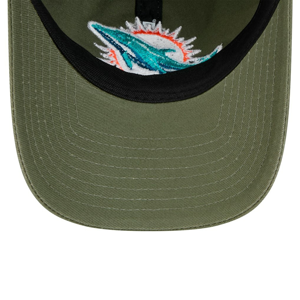 Miami Dolphins New Era Main 9TWENTY Adjustable Hat - Olive - NFL