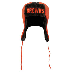 Cleveland Browns New Era Helmet Head Trapper Knit Hat - Orange - NFL