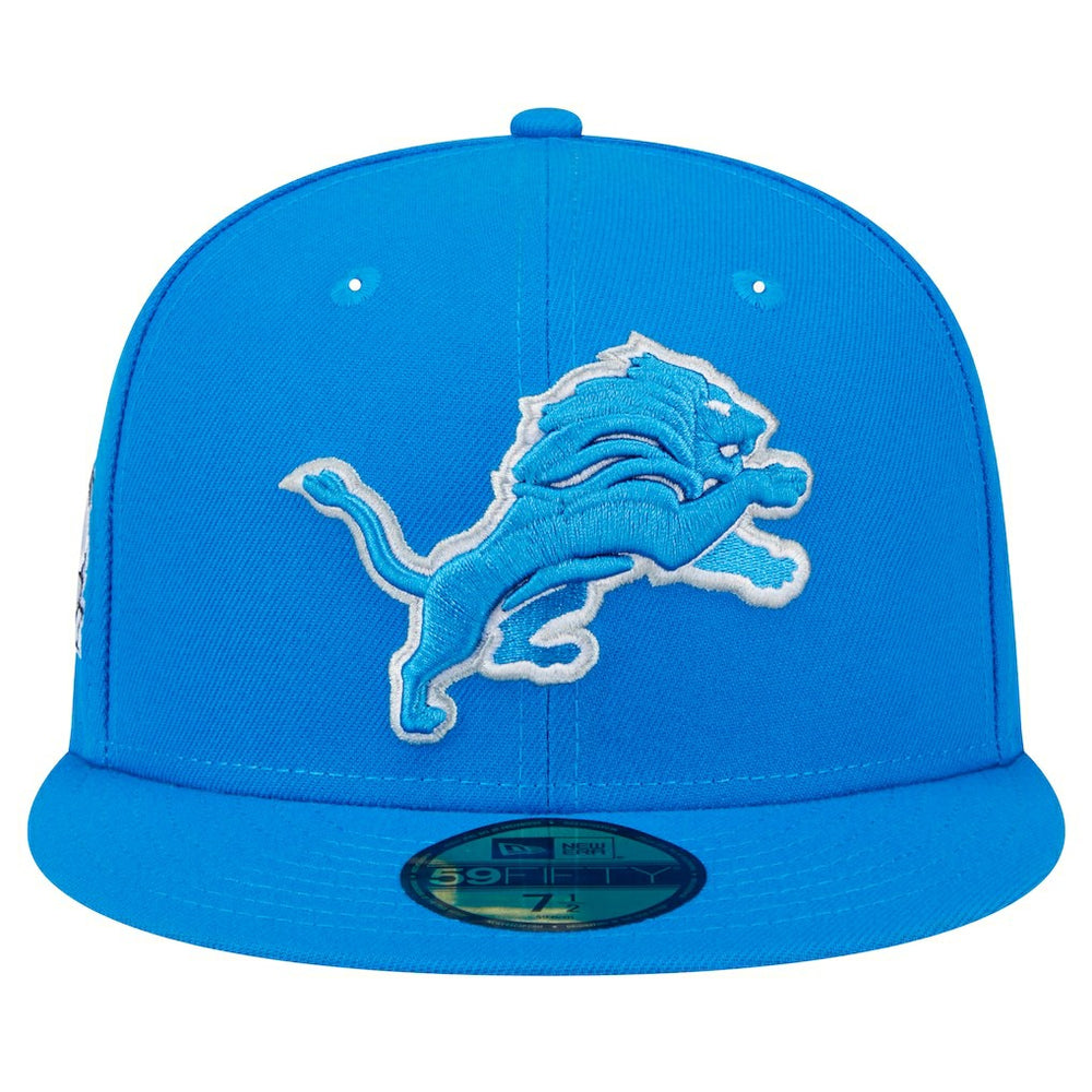Detroit Lions New Era Main Side Patch 59FIFTY Fitted Hat - Blue - NFL
