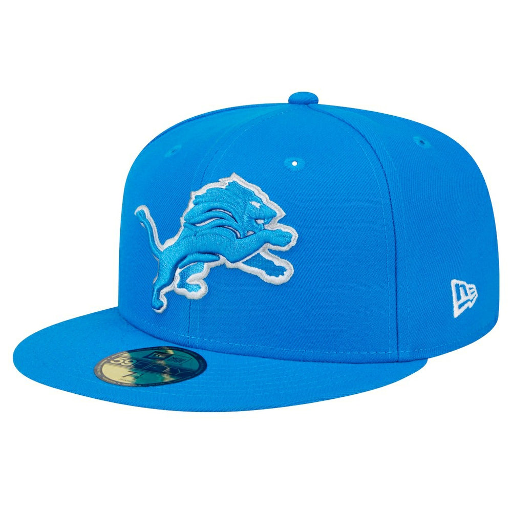 Detroit Lions New Era Main Side Patch 59FIFTY Fitted Hat - Blue - NFL
