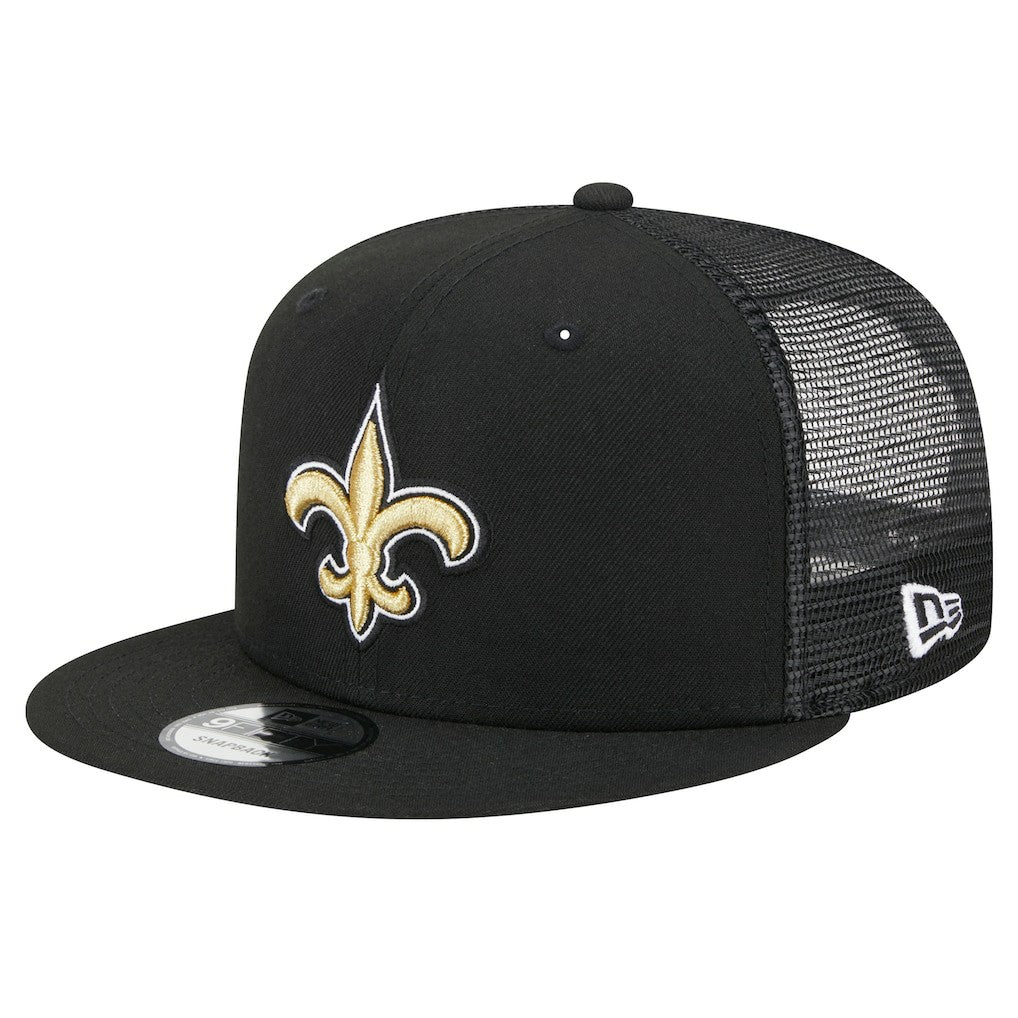 New Orleans Saints New Era Main Trucker 9FIFTY Snapback Hat - Black - NFL