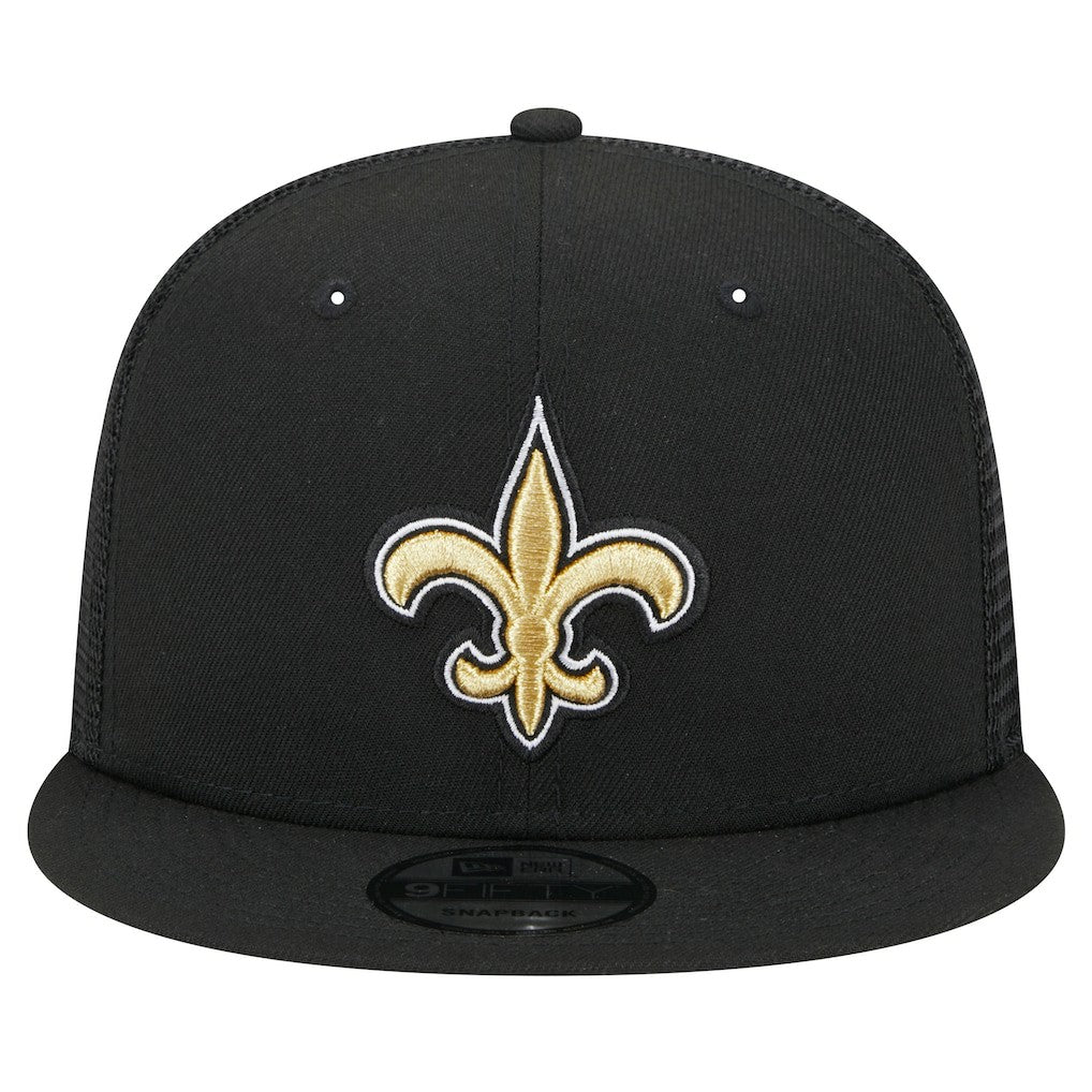 New Orleans Saints New Era Main Trucker 9FIFTY Snapback Hat - Black - NFL