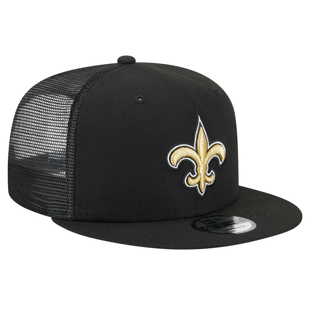 New Orleans Saints New Era Main Trucker 9FIFTY Snapback Hat - Black - NFL