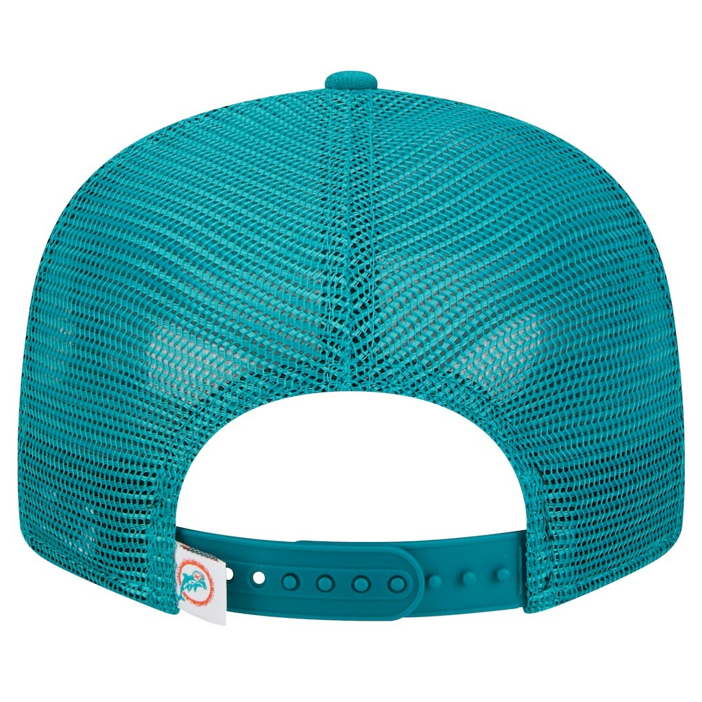 Miami Dolphins New Era Throwback Main Trucker 9FIFTY Snapback Hat - Aqua - NFL