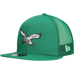 Philadelphia Eagles New Era Throwback Main Trucker 9FIFTY Snapback Hat - Kelly Green - NFL